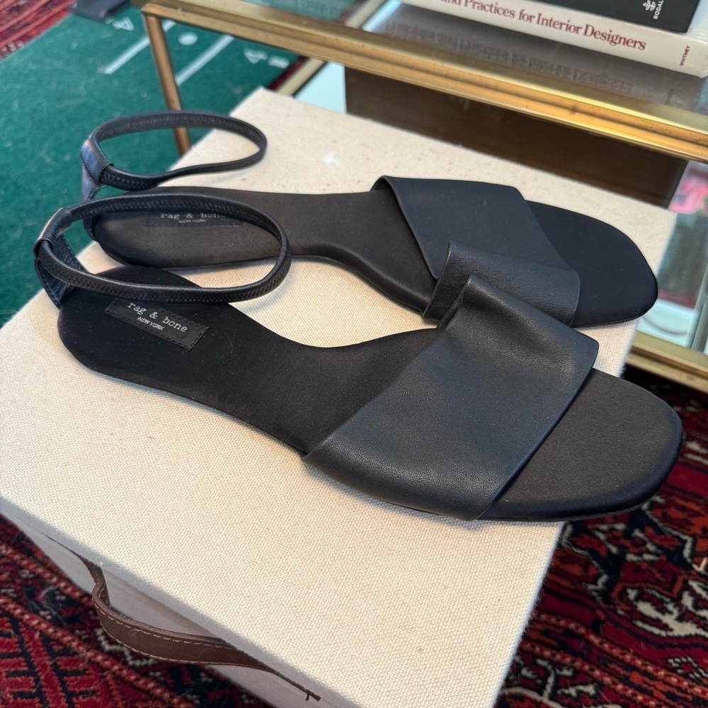 Rag & Bone Ellory Foldable Sandal Ankle Strap Women's Black Size US9.5 Size 41 - Picture 8 of 10